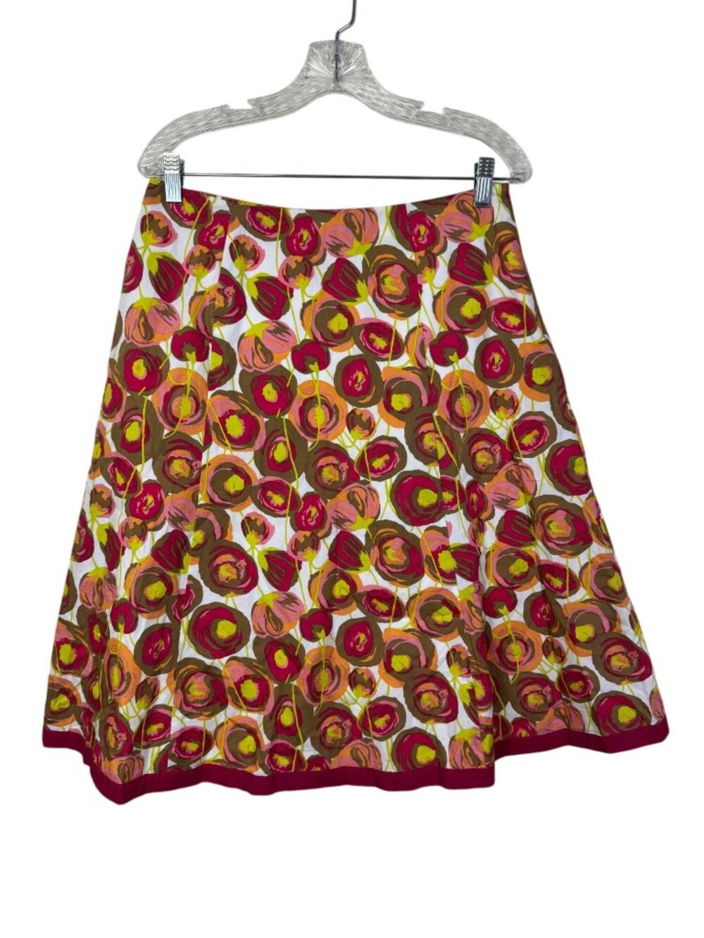 Boden Womens A-Line Skirt Floral Print Cotton Blend size 6 Tall Boho Whimsical